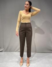 yüksek bel  filetolu zara model kaliteli likralı fit  pantolon kahve