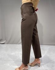 yüksek bel  filetolu zara model kaliteli likralı fit  pantolon kahve 4